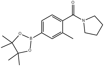 3-甲基-4-(吡咯烷-1-基甲酰基)苯硼酸频哪醇酯 结构式