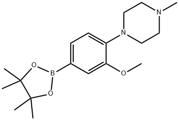 1-(2-methoxy-4-(4,4,5,5-tetramethyl-1,3,2-dioxaborolan-2-yl)phenyl)-4-methylpiperazine 结构式