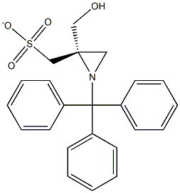 (S)-(1-三苯甲基氮啶-2-基)甲基磺酸甲酯 结构式