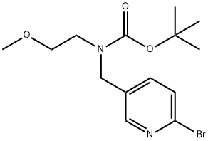 ((6-溴吡啶-3-基)甲基)(2-甲氧基乙基)氨基甲酸叔丁酯 结构式