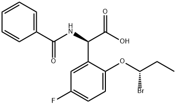 (R,S)-N-benzoyl-2-((2R)-1-bromopropoxy)-5-fluorophenylglycine 结构式