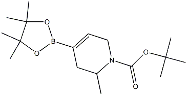 2-甲基-4-(四甲基-1,3,2-二氧杂硼戊烷-2-基)-1,2,3,6-四氢吡啶-1-羧酸叔丁酯 结构式