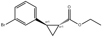 REL-(1R,2R)-2-(3-溴苯基)环丙烷-1-羧酸乙酯 结构式