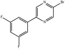 2-Bromo-5-(3,5-difluorophenyl)pyrazine 结构式