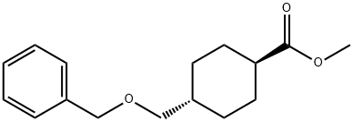 Cyclohexanecarboxylic acid, 4-[(phenylmethoxy)methyl]-, methyl ester, trans- 结构式