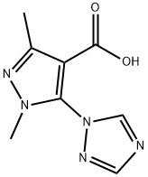 1,3-二甲基-5-(1H-1,2,4-三唑-1-基)-1H-吡唑-4-羧酸 结构式