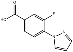 3-氟-4-(1H-吡唑-1-基)苯甲酸 结构式