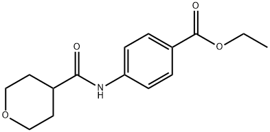 Benzoic acid, 4-[[(tetrahydro-2H-pyran-4-yl)carbonyl]amino]-, ethyl ester 结构式