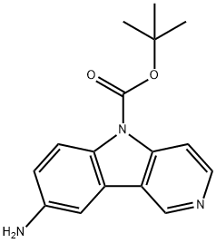 8-氨基-5H-吡啶并[4,3-B]吲哚-5-羧酸叔丁酯 结构式