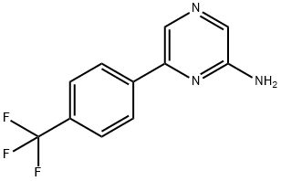 6-(4-(三氟甲基)苯基)吡嗪-2-胺 结构式