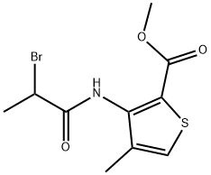 methyl 3-(2-bromopropanoylamino)-4-methyl-thiophene-2-carboxylate 结构式