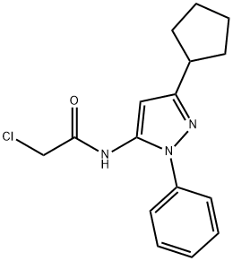 2-氯-N-(3-环戊基-1-苯基-1H-吡唑-5-基)乙酰胺 结构式