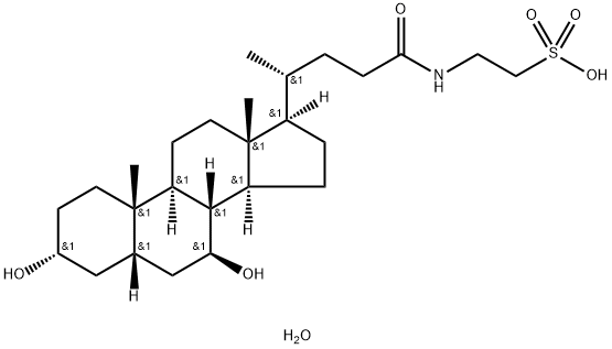 TAUROURSODEOXYCHOLATE DIHYDRATE (TUDCA DIHYDRATE; UR 906 DIHYDRATE; TAUROLITE DIHYDRATE) 结构式