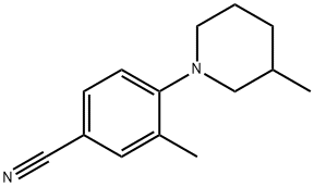 3-methyl-4-(3-methylpiperidin-1-yl)benzonitrile 结构式