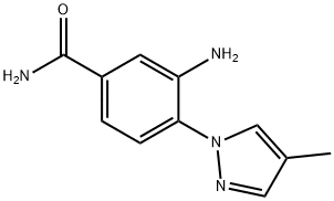 3-氨基-4-(4-甲基-1H-吡唑-1-基)苯甲酰胺 结构式