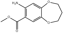 甲基 8-氨基-3,4-二氢-2H-1,5-苯并二噁庚英-7-甲酸基酯 结构式