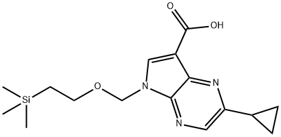 2-Cyclopropyl-5-[[2-(trimethylsilyl)ethoxy]methyl]-5H-pyrrolo[2,3-b]pyrazine-7-carboxylic acid 结构式