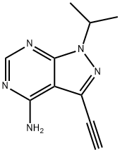3-乙炔基-1-(1-甲基乙基)-1H-吡唑并[3,4-D]嘧啶-4-胺 结构式