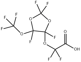 Difluoro{[2,2,4,5-tetrafluoro-5-(trifluoromethoxy)-1,3-dioxolan-4-yl]oxy}acetic acid 结构式
