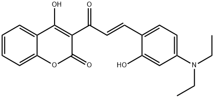 3-(3-(4-(二乙基氨基)苯基)丙烯酰基)-4-羟基-2H-吡喃-2-酮 结构式