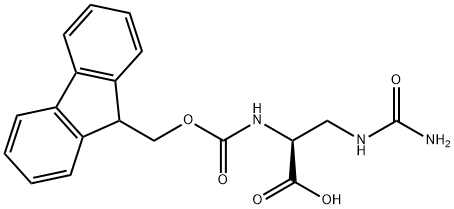 (2S)-3-(carbamoylamino)-2-({[(9H-fluoren-9-yl)methoxy]carbonyl}amino)propanoic acid 结构式