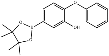 2-苯氧基-5-(4,4,5,5-四甲基-1,3,2-二氧杂硼硼烷-2-基)苯酚 结构式