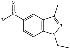 1-ethyl-3-methyl-5-nitro-1H-indazole 结构式