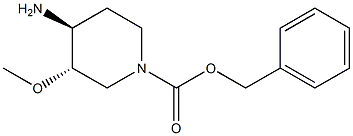 (3R,4R)-4-氨基-3-甲氧基哌啶-1-羧酸苯甲酯 结构式