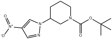 tert-butyl 3-(4-nitro-1H-pyrazol-1-yl)piperidine-1-carboxylate 结构式