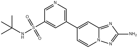 5-(2-AMINO-[1,2,4]TRIAZOLO[1,5-A]PYRIDIN-7-YL)-N-TERT-BUTYLPYRIDINE-3-SULFONAMIDE 结构式