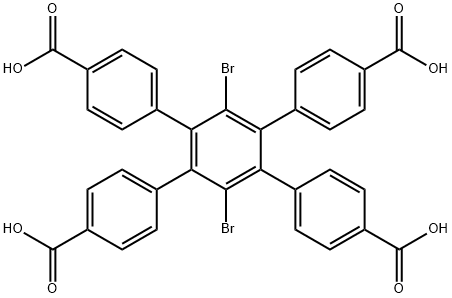 [1,1':2',1''-Terphenyl]-4,4''-dicarboxylic acid, 3',6'-dibromo-4',5'-bis(4-carboxyphenyl)- 结构式