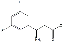 METHYL (3R)-3-AMINO-3-(3-BROMO-5-FLUOROPHENYL)PROPANOATE 结构式