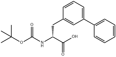 (2R)-2-[(2-methylpropan-2-yl)oxycarbonylamino]-3-(3-phenylphenyl)propanoic acid 结构式