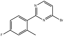 4-Bromo-2-(2-methyl-4-fluorophenyl)pyrimidine 结构式