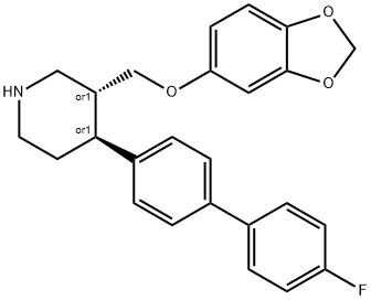 (trans)-3-((benzo[d][1,3]dioxol-5-yloxy)methyl)-4-(4'-fluoro-[1,1'- biphenyl]-4-yl)piperidine 结构式