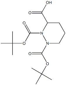 1,2-BIS(TERT-BUTOXYCARBONYL)HEXAHYDROPYRIDAZINE-3-CARBOXYLIC ACID 结构式