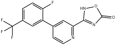 3-[4-(2-Fluoro-5-trifluoromethylphenyl)-pyridin-2-yl]-4H-[1,2,4]oxadiazol-5-one 结构式