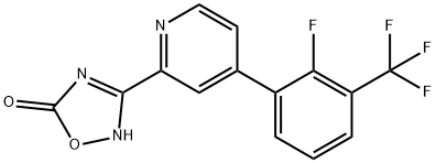 3-[4-(2-Fluoro-3-trifluoromethylphenyl)-pyridin-2-yl]-4H-[1,2,4]oxadiazol-5-one 结构式