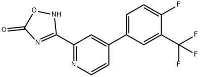 3-[4-(4-Fluoro-3-trifluoromethylphenyl)-pyridin-2-yl]-4H-[1,2,4]oxadiazol-5-one 结构式