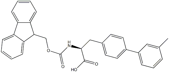 (S)-2-((((9H-芴-9-基)甲氧基)羰基)氨基)-3-(3'-甲基-[1,1'-联苯]-4-基)丙酸 结构式