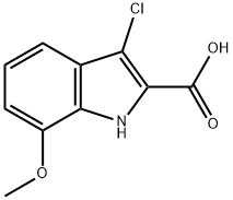 3-chloro-7-methoxy-1H-indole-2-carboxylic acid 结构式