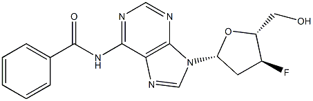 N6-benzoyl-3'-fluoro-2',3'-dideoxyadenosine 结构式