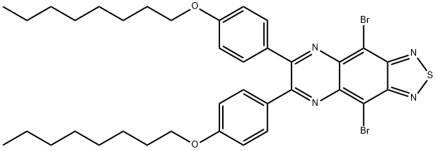 4,9-dibromo-6,7-bis(4-(octyloxy)phenyl)-[1,2,5]thiadiazolo[3,4-g]quinoxaline 结构式