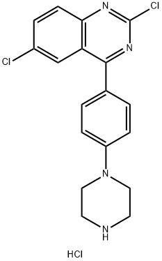 2,6-dichloro-4-(4-(piperazin-1-yl)phenyl)quinazoline HCl 结构式