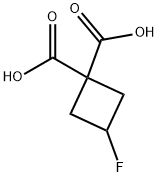3-fluorocyclobutane-1,1-dicarboxylic acid 结构式