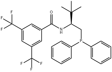 (S)-N-(1-(diphenylphosphino)-3,3-dimethylbutan-2-yl)-3,5-bis(trifluoromethyl)benzamide 结构式