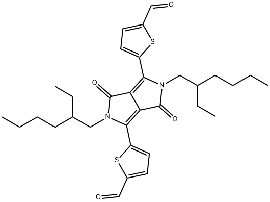 5,5'-[2,5-双(2-乙基己基)-3,6-二氧代-2,3,5,6-四氢吡咯并[3,4-C]吡咯-1,4-二基]双(噻吩-2-甲醛) 结构式