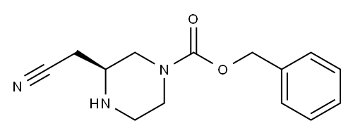 (S)-3-(氰基甲基)哌嗪-1-羧酸苄酯 结构式