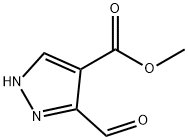 3-甲酰基-1H-吡唑-4-羧酸甲酯 结构式