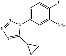 5-(5-环丙基-1H-1,2,3,4-四唑-1-基)-2-氟苯胺 结构式